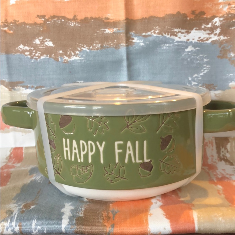 Green Ceramic Fall Casserole Dish